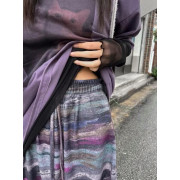 印花薄絨裙