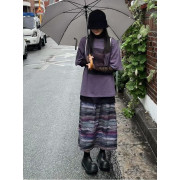 印花薄絨裙