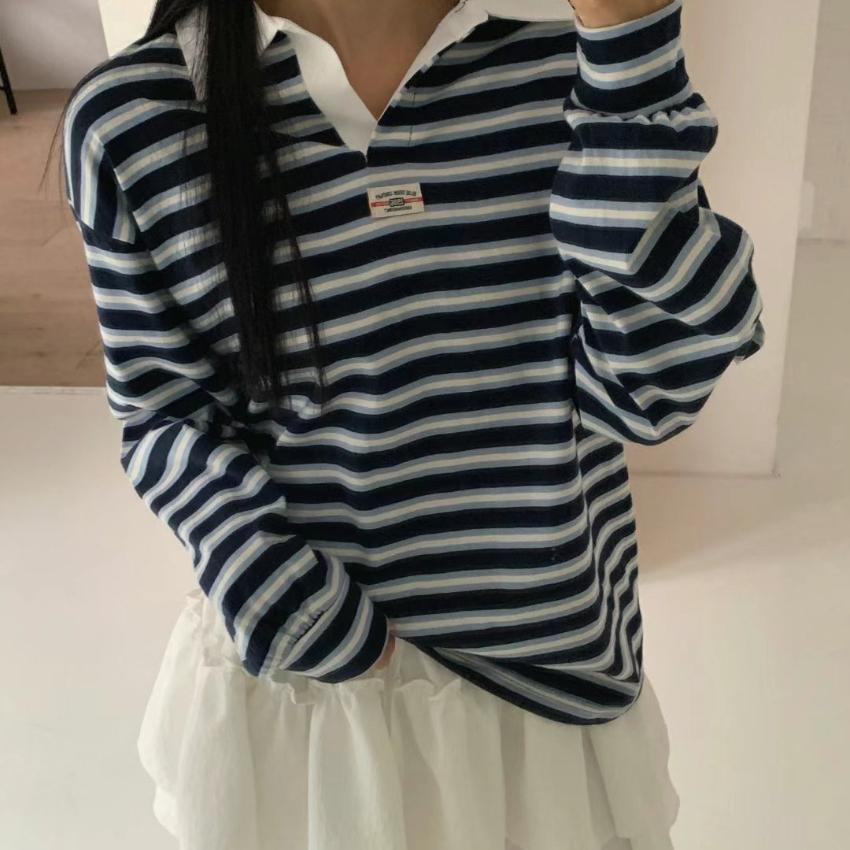 間條polo tee
