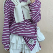 闊身條子tee