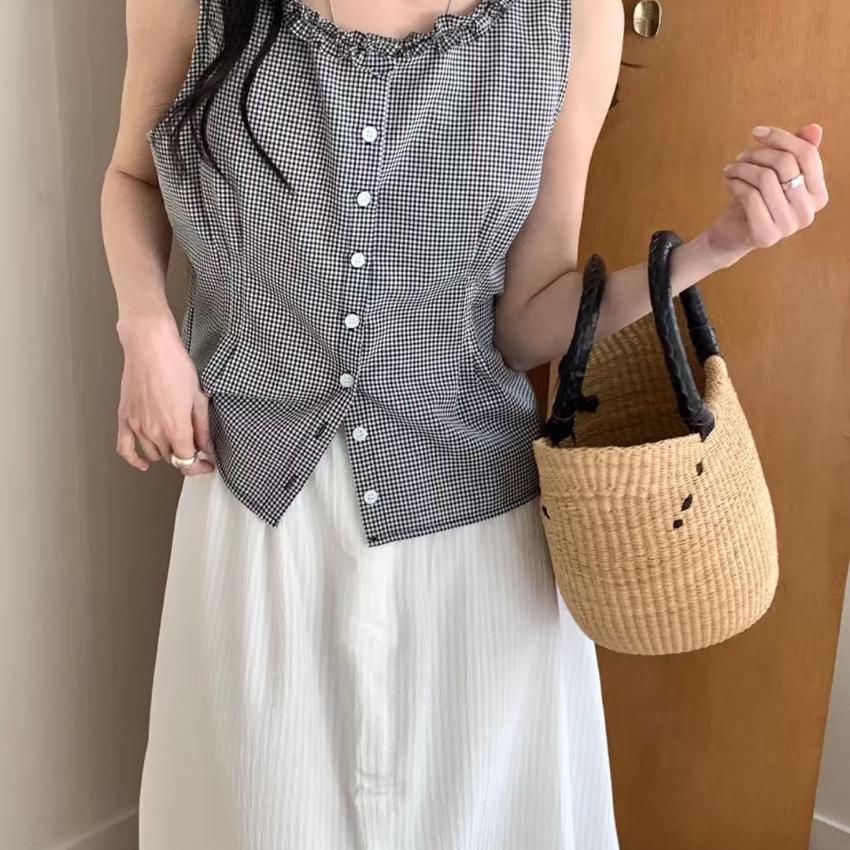 Gingham check 背心上衣